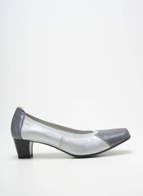 Escarpins tissage satiné talon de 4 à 6cm gris PEDI GIRL femme