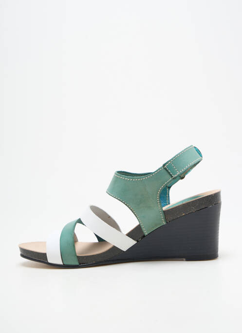 Sandales/nu pieds talon compensé talon de 7 à 9cm vert SPK femme