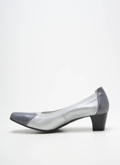 Escarpins tissage satiné talon de 4 à 6cm gris PEDI GIRL femme