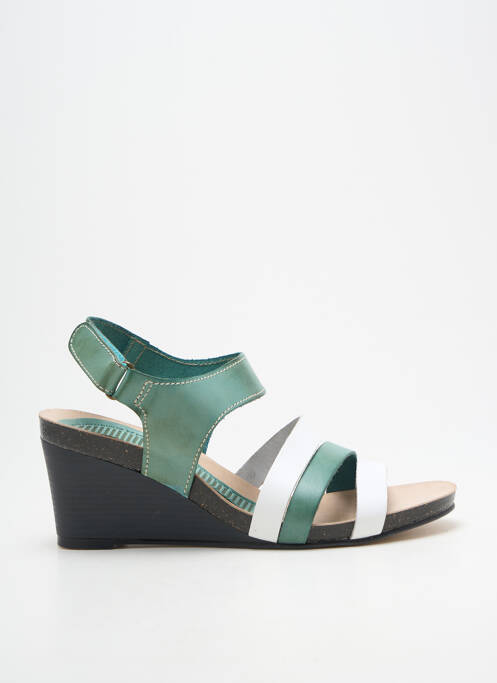 Sandales/nu pieds talon compensé talon de 7 à 9cm vert SPK femme