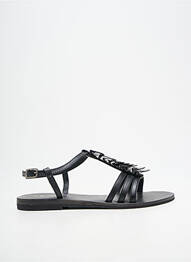 Sandales/nu pieds chiquet talon plat jusqu'à 3cm noir ELUE PAR NOUS femme