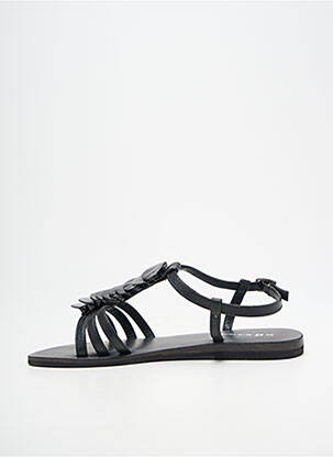 Sandales/nu pieds chiquet talon plat jusqu'à 3cm noir ELUE PAR NOUS femme