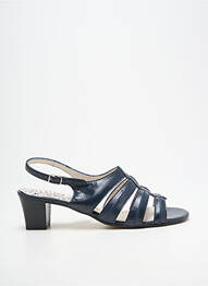 Sandales/nu pieds tissage satiné talon de 4 à 6cm bleu GEO-REINO femme