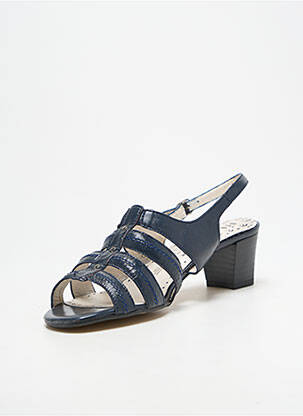 Sandales/nu pieds tissage satiné talon de 4 à 6cm bleu GEO-REINO femme