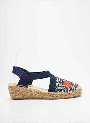 Espadrilles bout rond talon de 4 à 6cm bleu ELUE PAR NOUS femme