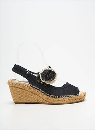 Espadrilles bout ouvert talon de 7 à 9cm noir ELUE PAR NOUS femme