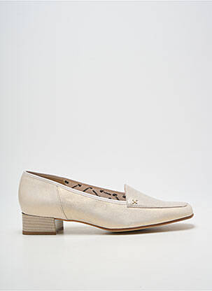 Mocassins tissage satiné talon plat jusqu'à 3cm or OMBELLE femme