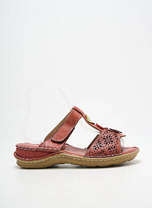 Mules/sabots bout ouvert talon plat jusqu'à 3cm rouge ELUE PAR NOUS femme