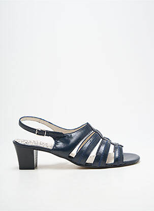 Sandales/nu pieds tissage satiné talon de 4 à 6cm bleu GEO-REINO femme