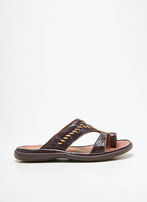 Tongs bout ouvert talon plat jusqu'à 3cm marron FLEXOLINE femme