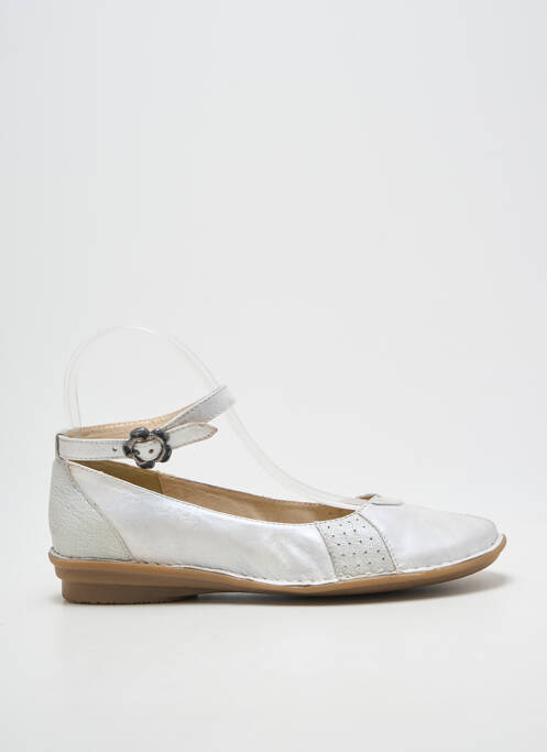 Ballerines bout rond talon plat jusqu'à 3cm blanc GEO-REINO femme