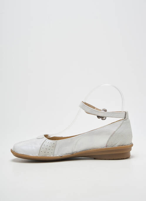 Ballerines bout rond talon plat jusqu'à 3cm blanc GEO-REINO femme