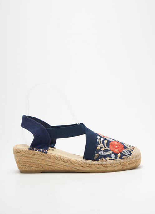 Espadrilles bout rond talon de 4 à 6cm bleu ELUE PAR NOUS femme