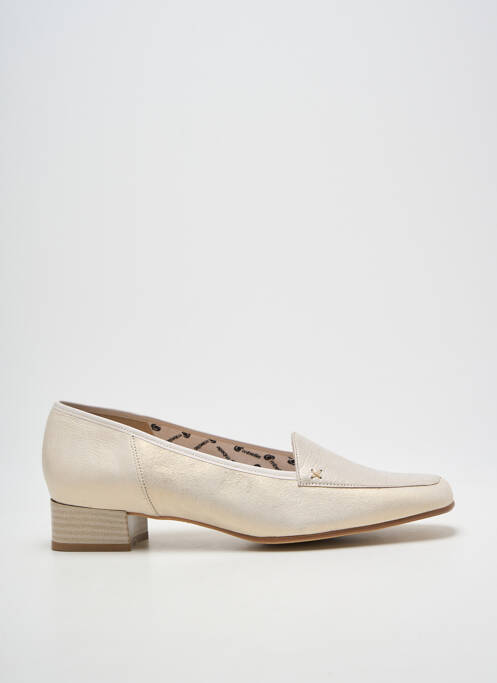 Mocassins tissage satiné talon plat jusqu'à 3cm or OMBELLE femme