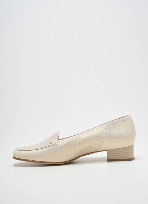 Mocassins tissage satiné talon plat jusqu'à 3cm or OMBELLE femme