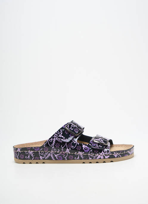 Mules/sabots matière lisse talon plat jusqu'à 3cm noir ROHDE femme