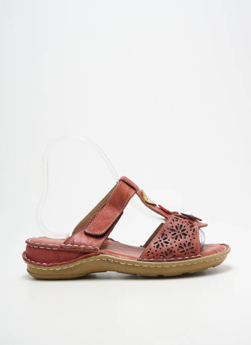 Mules/sabots bout ouvert talon plat jusqu'à 3cm rouge ELUE PAR NOUS femme