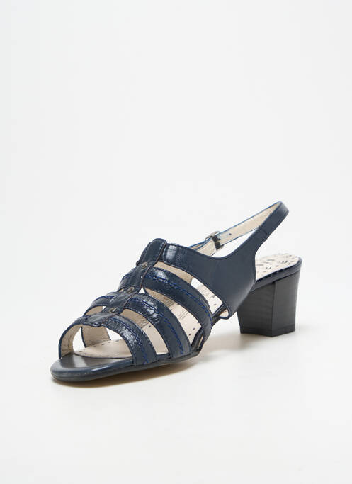 Sandales/nu pieds tissage satiné talon de 4 à 6cm bleu GEO-REINO femme