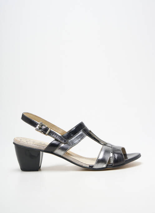 Sandales/nu pieds tissage satiné talon de 4 à 6cm argent GEO-REINO femme