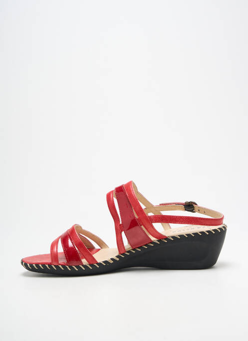Sandales/nu pieds matière lisse talon de 4 à 6cm rouge GEO-REINO femme