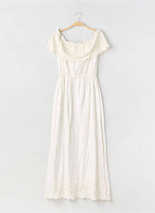 Robe longue manches courtes manches courtes blanc COMPTOIR DES COTONNIERS femme