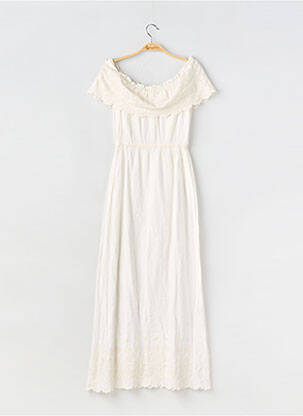 Robe longue manches courtes manches courtes blanc COMPTOIR DES COTONNIERS femme