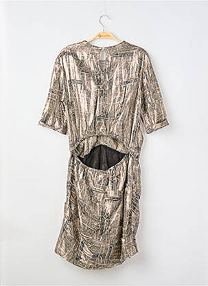 Robe mi-longue imprimé fantaisie manches courtes or ISABEL MARANT femme