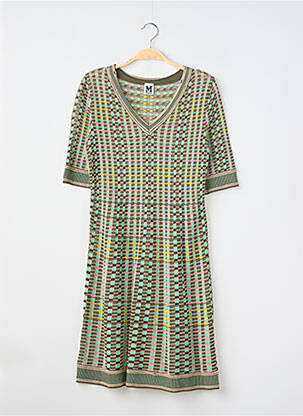 Robe mi-longue manches courtes manches courtes vert MISSONI femme