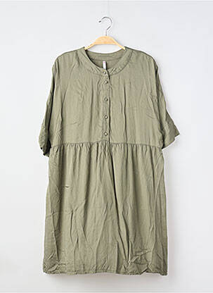 Robe courte manches courtes manches courtes vert BLANCHEPORTE femme