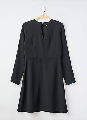 Robe mi-longue manches longues manches longues noir CAMAIEU femme