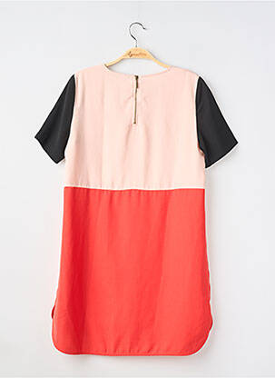 Robe courte fermeture zippée au dos manches courtes rose ZARA femme