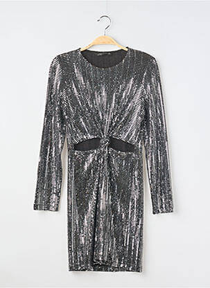 Robe courte manches longues manches longues argent ZARA femme