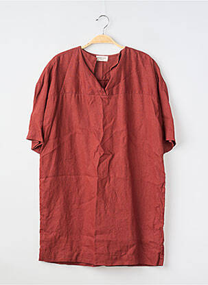 Robe courte manches courtes manches courtes rouge MONOPRIX femme