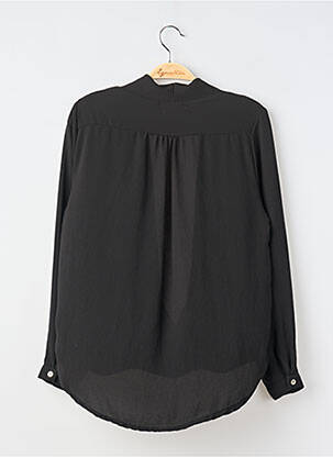 Top tissage crêpe manches longues noir MADE IN ITALY femme