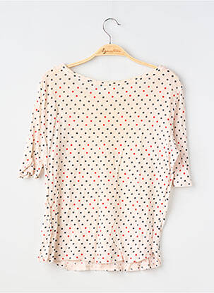 T-shirt coupe cintrée manches courtes beige BELLEROSE femme