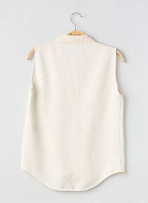 Chemisier tissage crêpe sans manche beige SANDRO femme