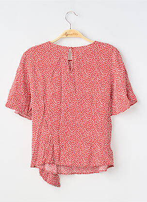 Top tissage crêpe manches courtes rouge H&M femme