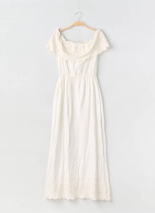 Robe longue manches courtes manches courtes blanc COMPTOIR DES COTONNIERS femme