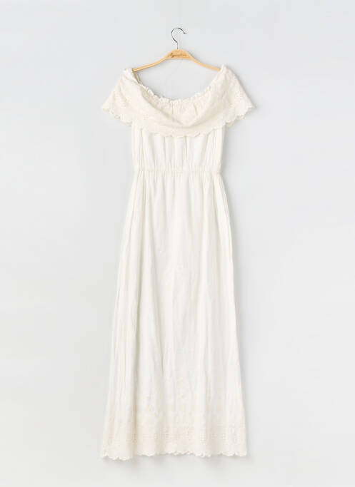 Robe longue manches courtes manches courtes blanc COMPTOIR DES COTONNIERS femme