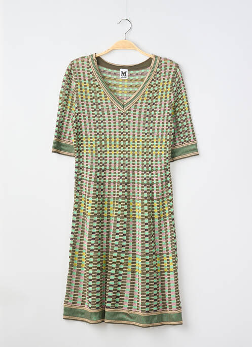 Robe mi-longue manches courtes manches courtes vert MISSONI femme