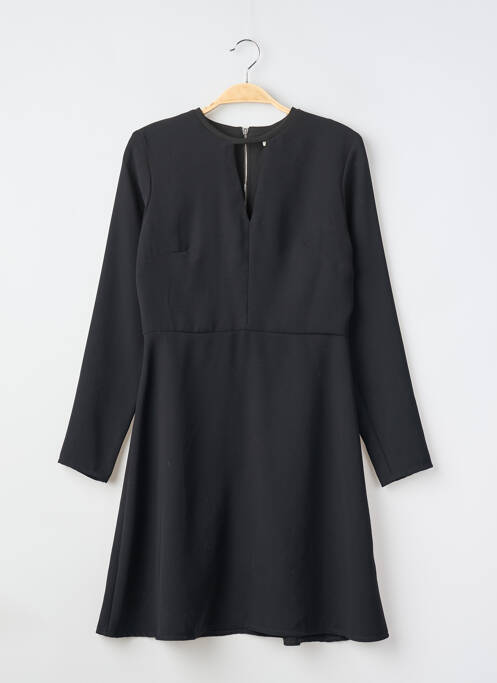 Robe mi-longue manches longues manches longues noir CAMAIEU femme