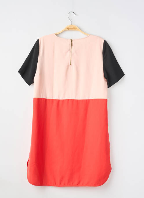 Robe courte fermeture zippée au dos manches courtes rose ZARA femme