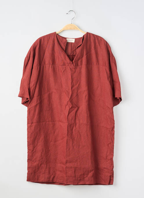 Robe courte manches courtes manches courtes rouge MONOPRIX femme