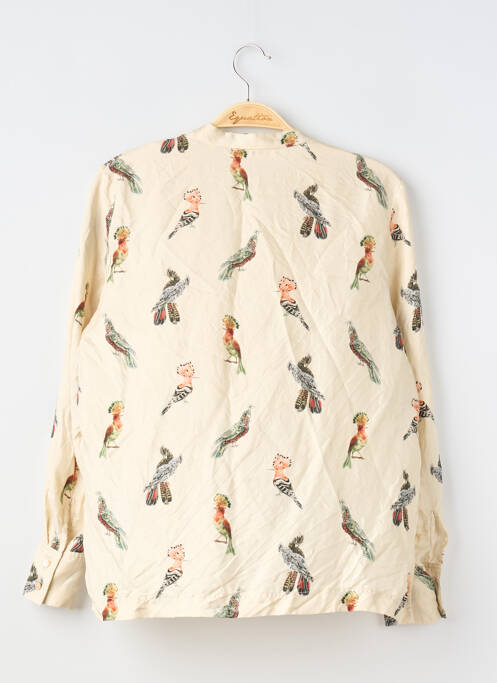 Blouse imprimé fantaisie manches longues beige MOMONI femme