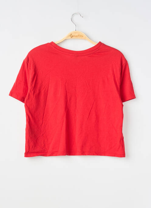 T-shirt sérigraphie floquée manches courtes rouge DIVIDED H&M femme