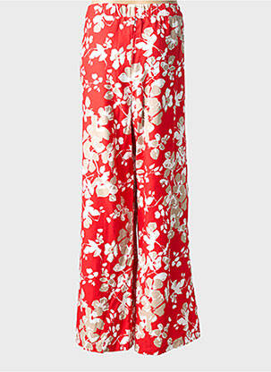 Pantalon droit taille élastique rouge BRANDTEX femme