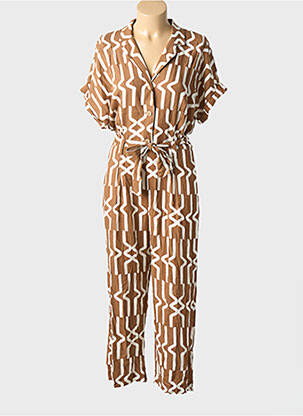 Combi-pantalon manches courtes manches courtes marron PAZ TORRAS femme