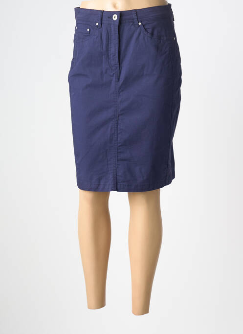 Jupe mi-longue coupe droite bleu BRANDTEX femme