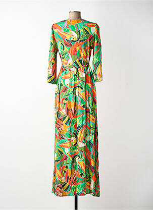 Robe longue manches longues manches longues vert LA FIANCÉE femme
