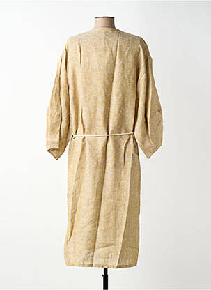 Robe mi-longue manches 3/4 manches 3/4 beige BLANC BOHEME femme
